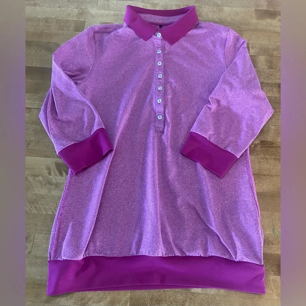 NIKE GOLF Women’s Short Sleeve Polo Pink Fuchsia Tour‎ Premium Dri-Fit Medium